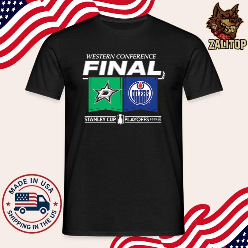 Dallas Stars vs Edmonton Oilers Stanley Cup Playoffs 2025 Western Conference Finals Matchup Center Ice Shirt